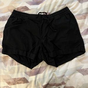 Black linen shorts